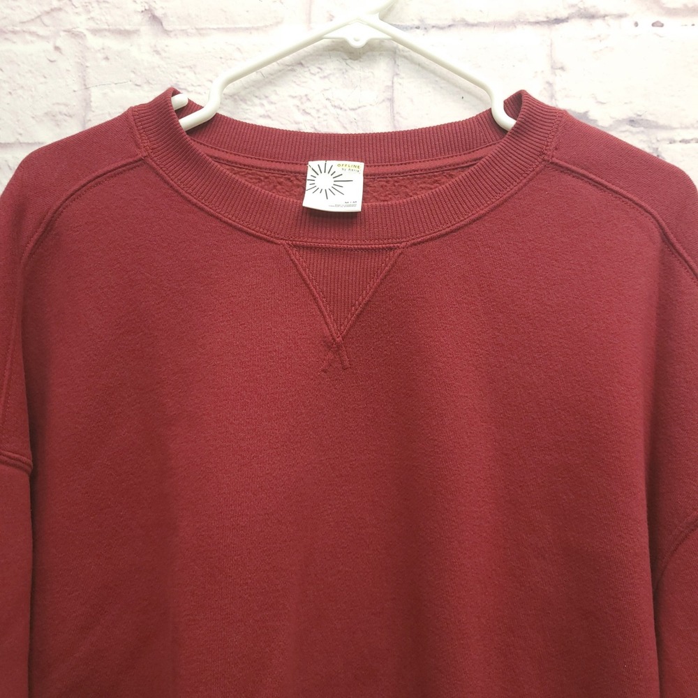 OFFLINE by Aerie Cloud Fleece Oversized Crewneck Sweatshirt M Cozy Boxy Athletic - Picture 4 of 8
